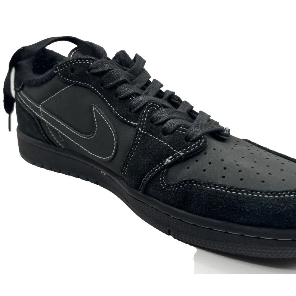 Travis Scott Jordan 1 Low Black Phantom Sneakers Mens Size 11 DM7866-001
